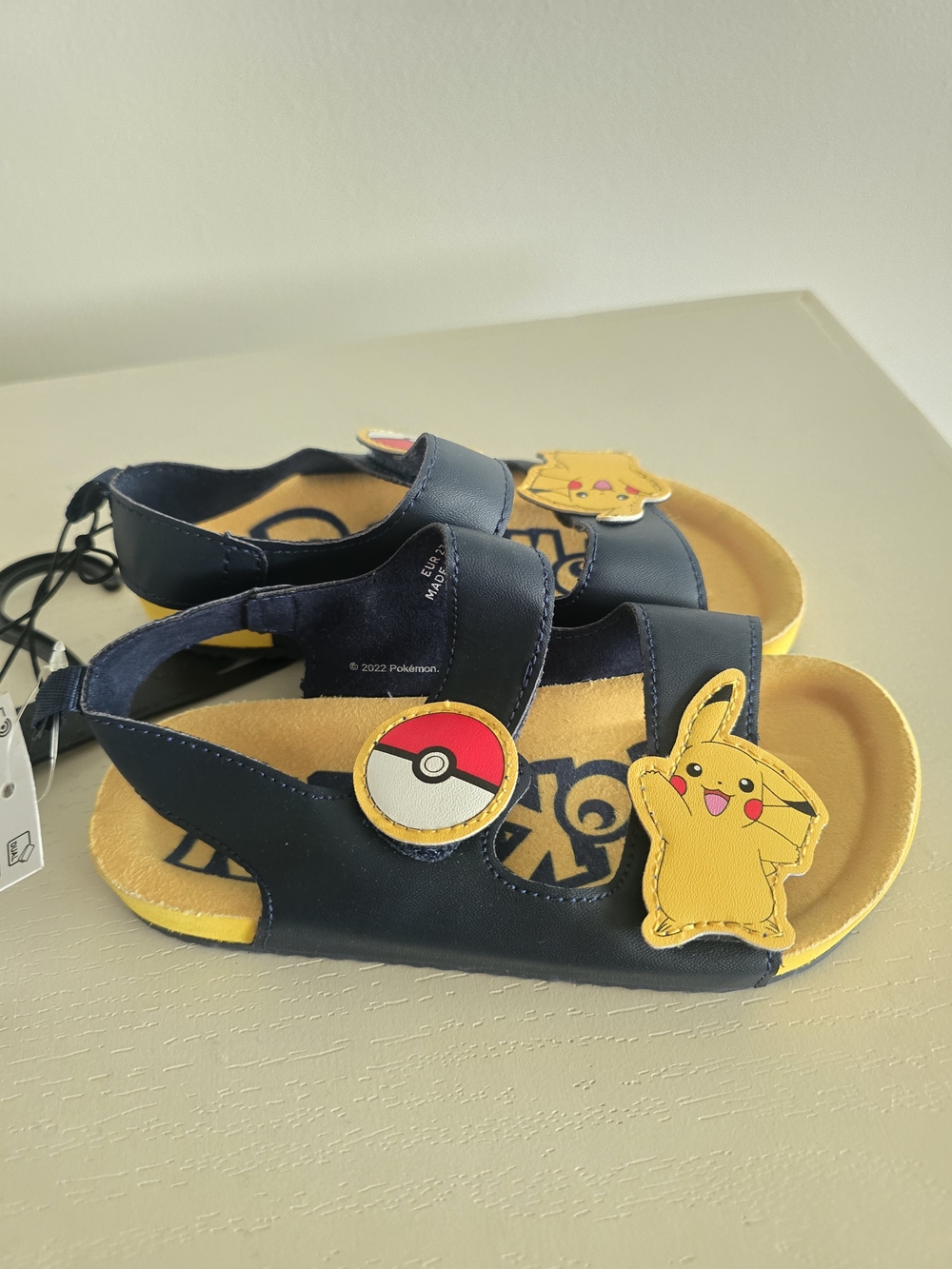 H&M Navy and Yellow Pikachu Kids Sandals